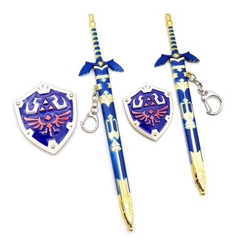 Portachiavi da gioco Tears of The Kingdom Portachiavi Link Master Spada con scudo Portachiavi Portachiavi da uomo Accessori Portachiavi per auto