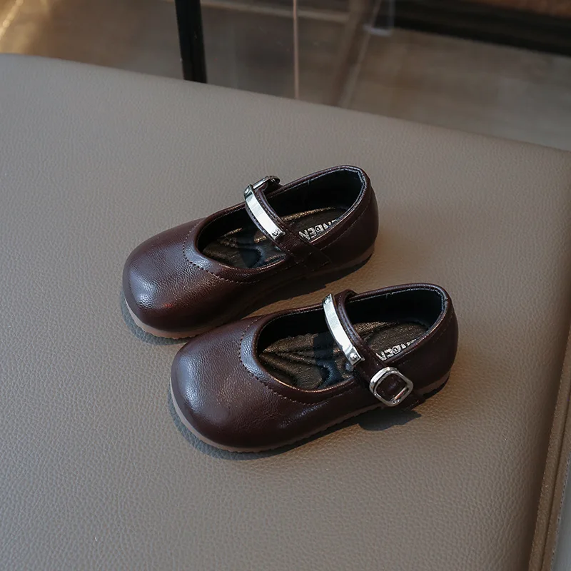 Leather Kids School Flats Shoes for Girls Autumn