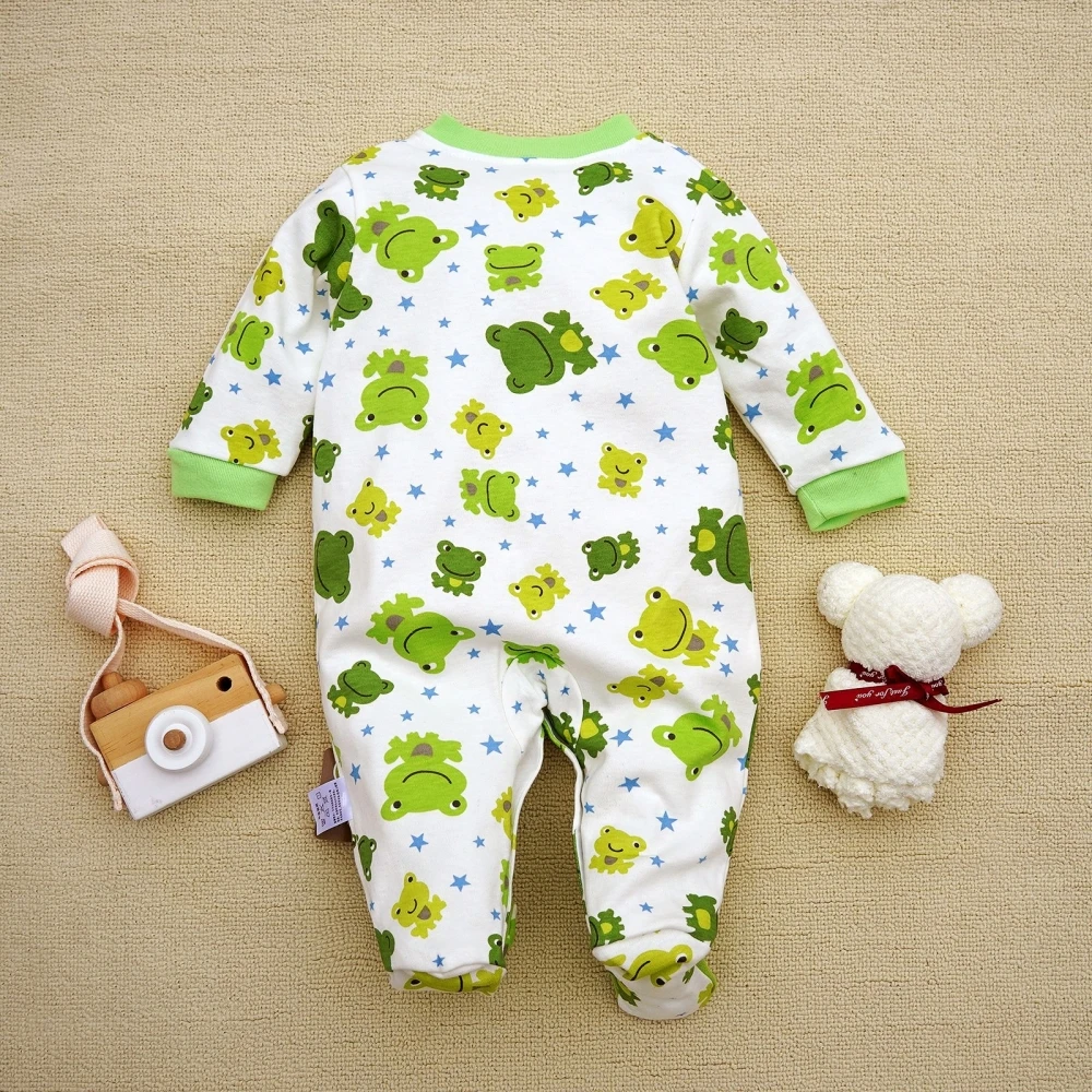 Autumn Newborn Baby Romper Boys Girls clothes Cartoon frog print Long Sleeve Infant Bodysuit Toddler Jumpsuit baby outwear 3-12M 2