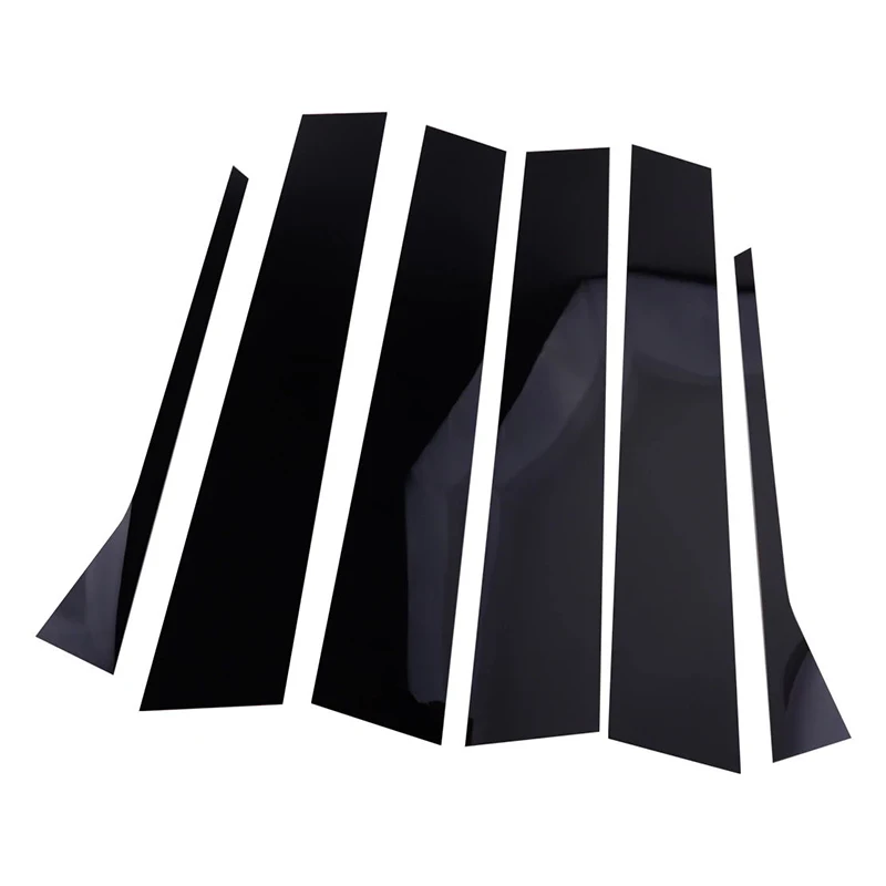 6Pcs Car Door Window Pillar Posts Trim Cover Sticker Glossy Black For VW Mk5 Jetta Sedan 2006 2007 2008 2009 2010 car door moulding trim car stickers car window trim car window stickers car window trim stickers window door cover trim