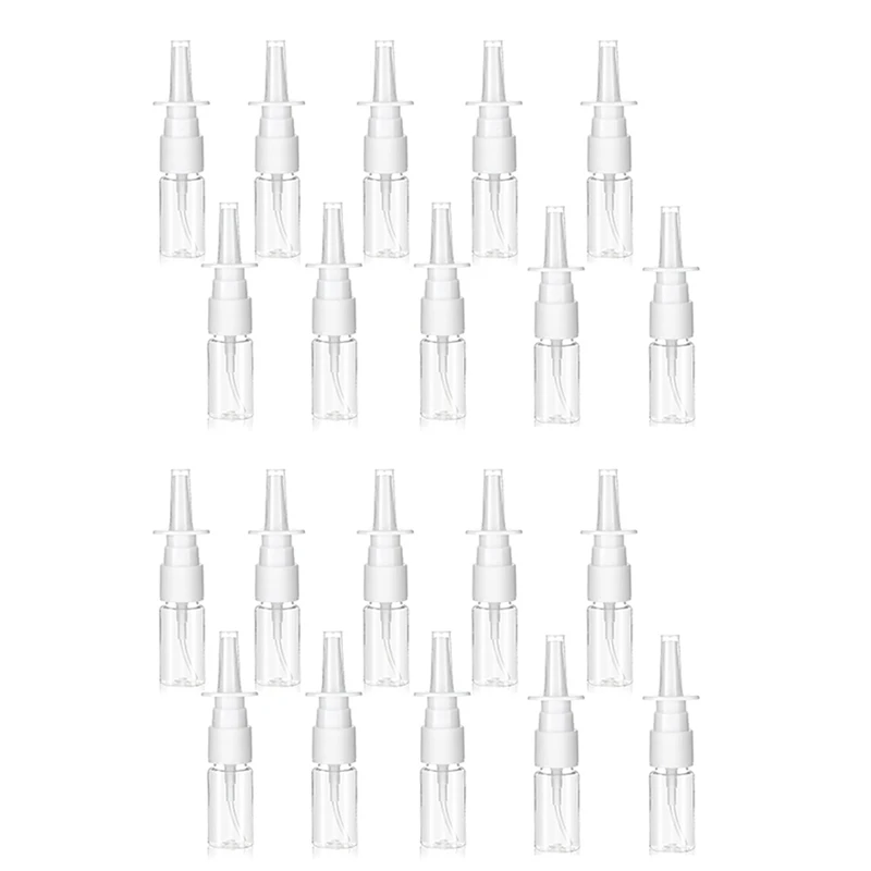 

20Pcs Nasal Spray Bottle Clear Small Empty Nose Spray Bottle Reusable Fine Mist Sprayers For Travel 10ML