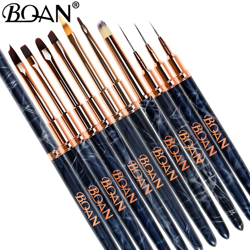 BQAN Marbled Nail Brush Gel Brush For Manicure Acrylic UV Gel Extension Pen Nail Polish Painting Drawing Brush Liner Nail Brush 3