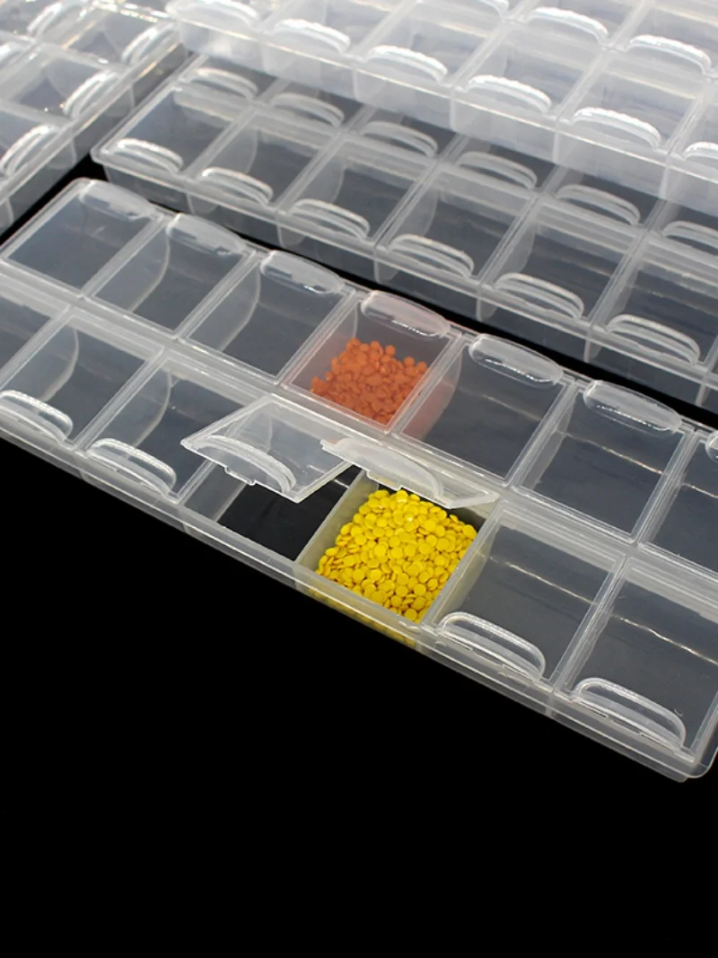 Transparent Storage Box Diamond Painting Drill Partition Box Small Parts Accories Rice Bead Manicure Jewelry Subpaage Box