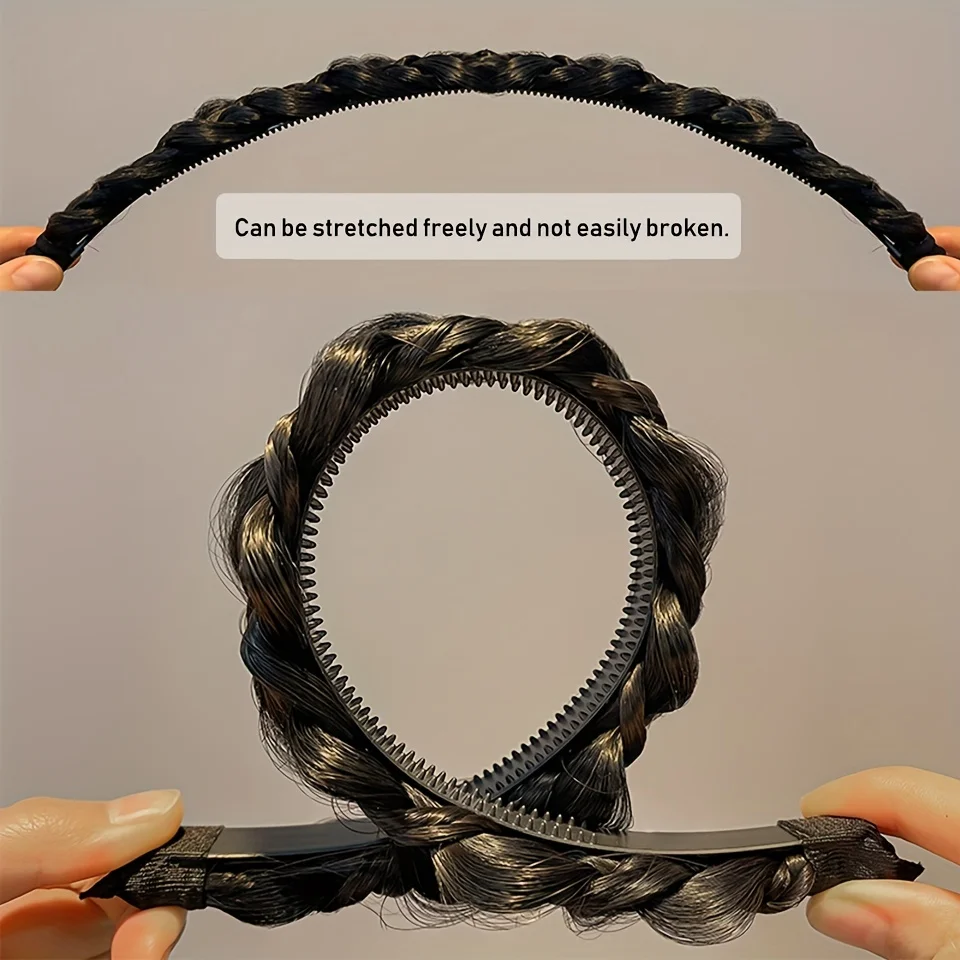 Synthetic Braided Headbands for Women Wide Twist Hairbands