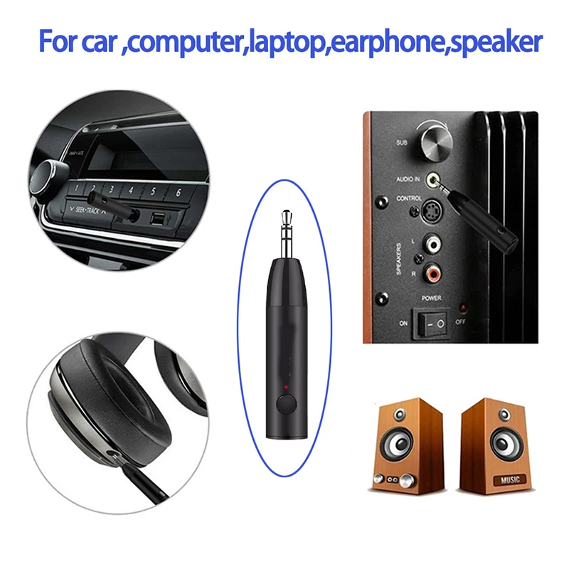 3.5mm Bluetooth-compatible 5.0 Receiver Wireless Jack Receiver Handsfree Stereo Audio Adapter For Car AUX Headphones Speaker