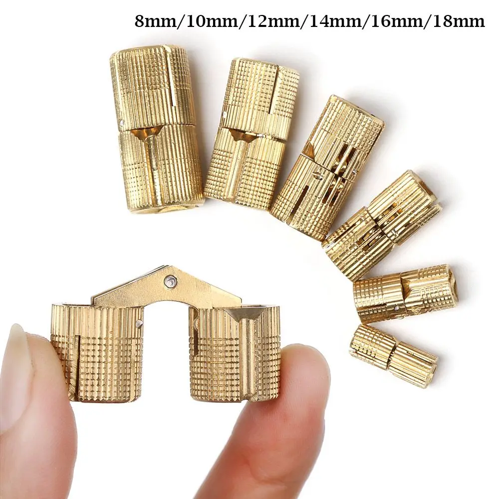 Description Picture 2 of itemBrass Furniture Hinges 8-18mm Cylindrical  Cabinet Invisible Door Hinges for Hardware Gift Box