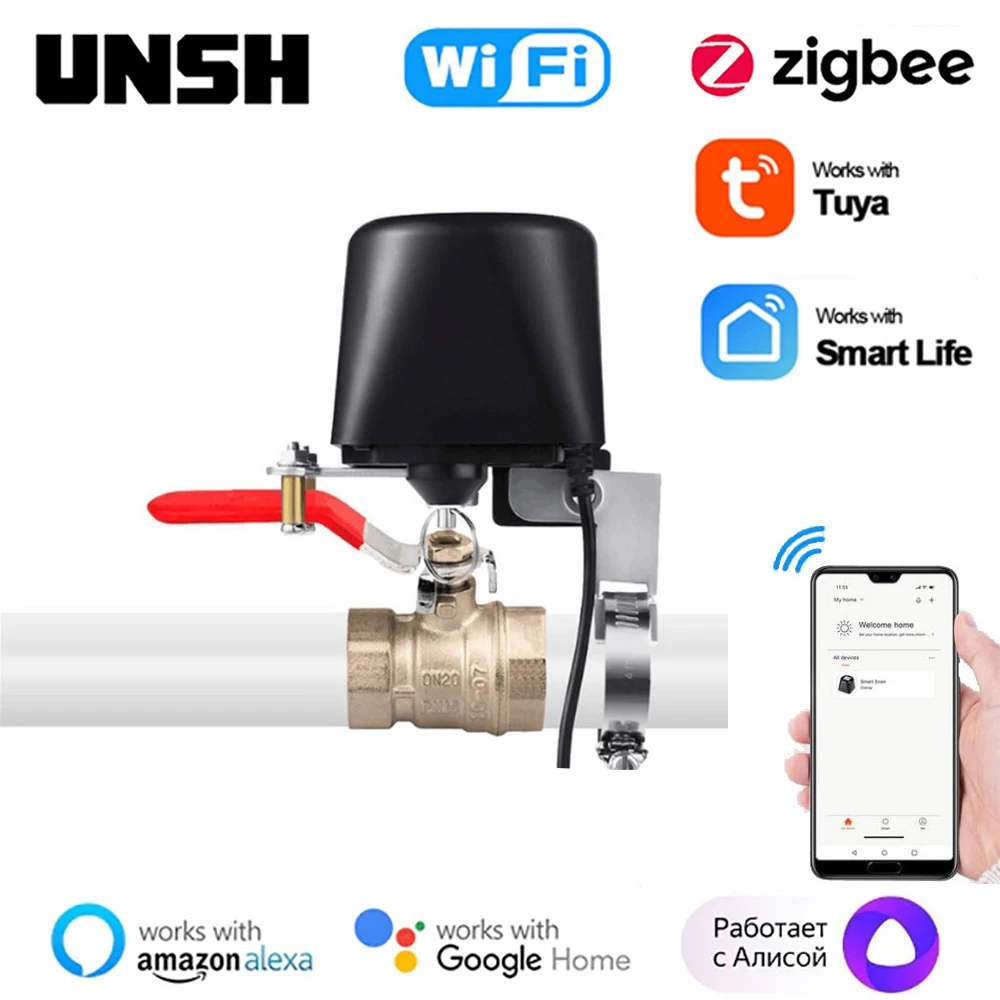 

Tuya Smart Zigbee WiFi Water Valve Gas Valve Timer Garden Smart Faucet Smart Life Control Support Yandex alice Alexa Google Home