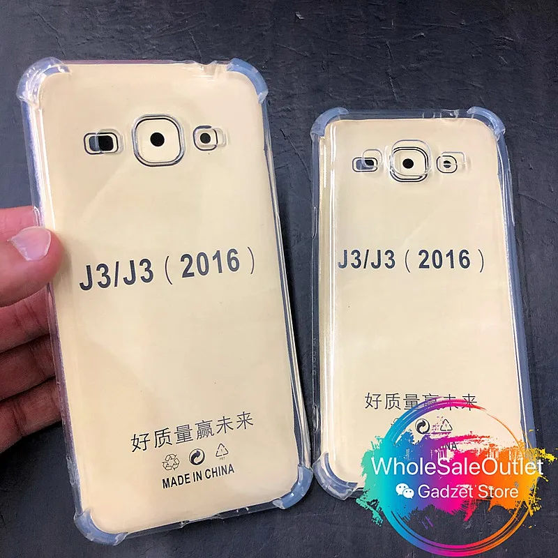 Per Samsung Galaxy J3 (2016) Sm-J310 Custodia Morbida In Silicone Tpu Antiurto Con Airbag Trasparente