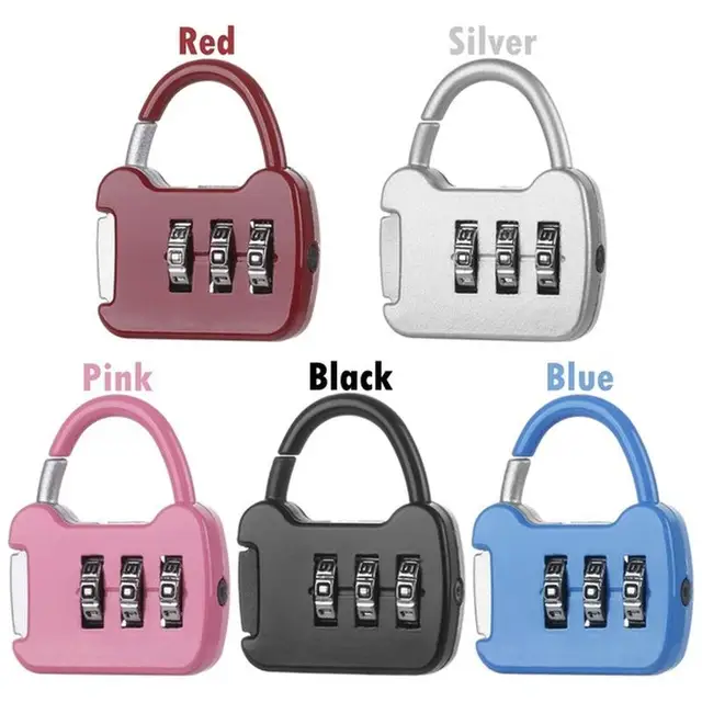 1pc Metal Luggage Combination Code Gym Travel Suitcase Padlock Security Tool 3 Digit Dial Password Lock 2