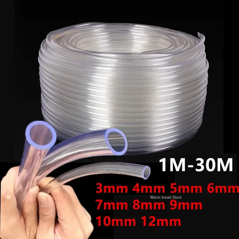 1M 3M 5M 10M 30M Áttetsző PVC Plasztikus anyag hoses vize Szivattyú csöves 3 5 6 7 8 9 10 12mm Alorvos Átmérő Csőhálózat Barackfa Páncélos kerti waterin