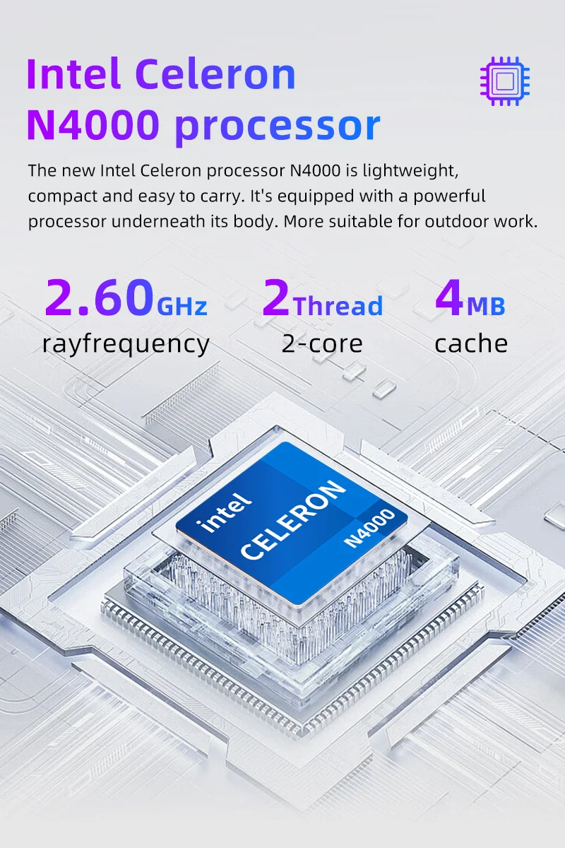 JOHNKANG 11.6 Inch Mini Laptop Intel Celeron N4000 8G RAM 128G 256G SSD Wifi Office Study Black Portable Ultraslim Pocket Laptop