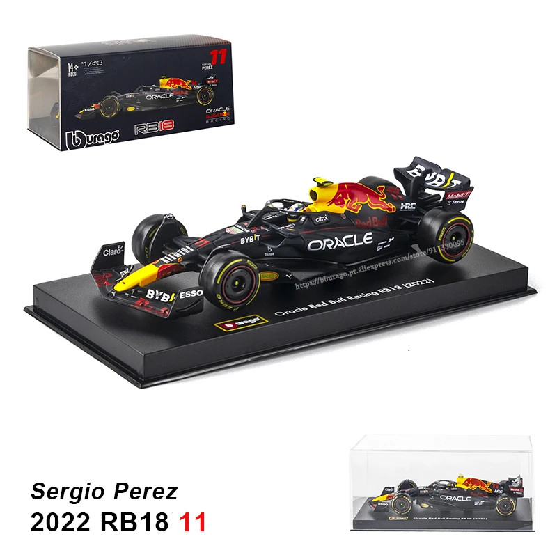 Burago 1/24 Red Bull Toy Tyre Changing Racing Car (2021) Verstappen Playset  - Wonderland Models, B18-28015V