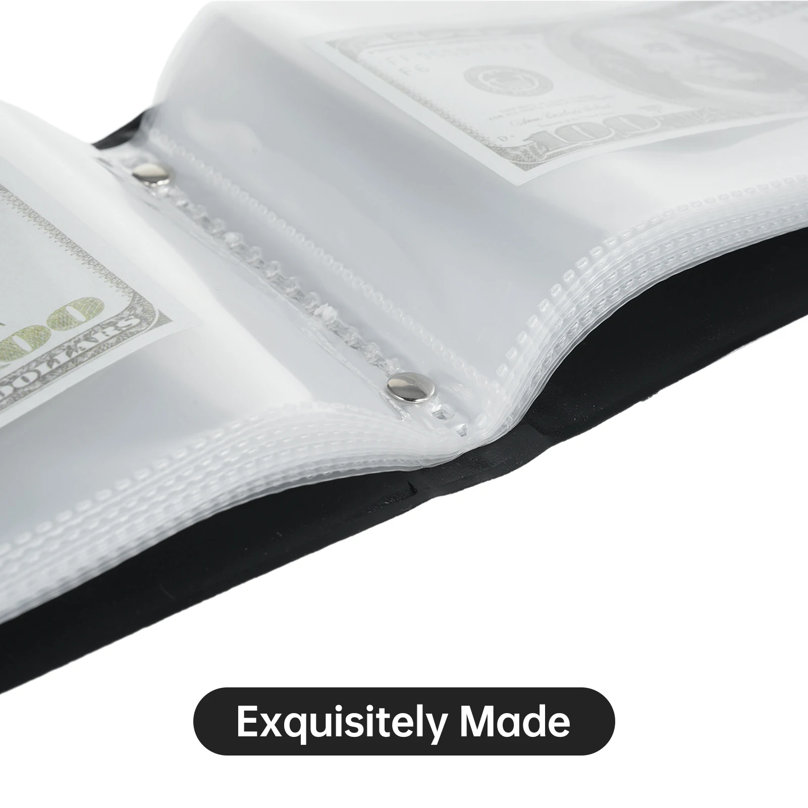 40 Pockets Banknote Currency Collecting Album 20 Sheets Clear Dollar Bill Holders World Money PU Leather Hard Cover Storage