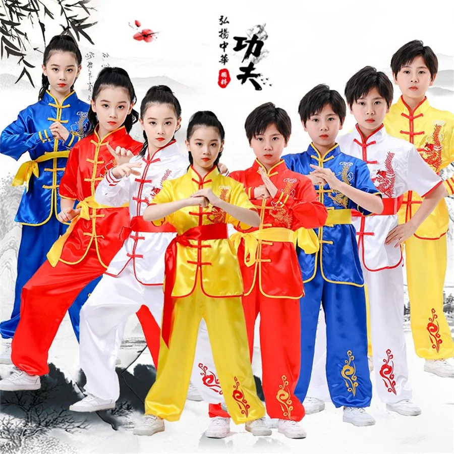 Kid Chinese traditional Wushu Costume clothing boys girls KungFu Suit Tai Chi Martial Art Uniform outfits chinese traditional costumes