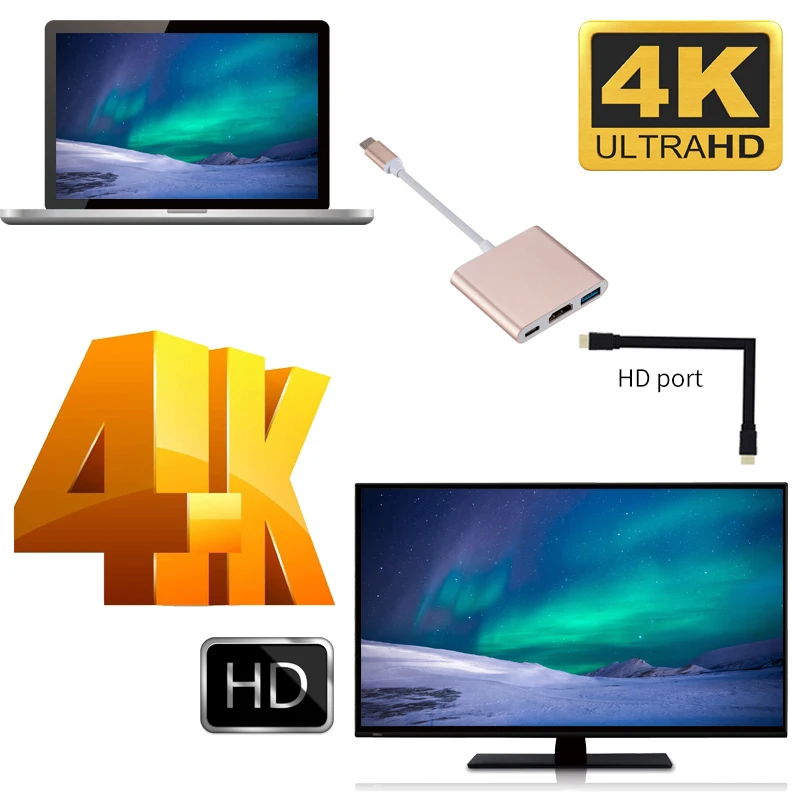 Multipurpose USB-C Hub with HDMI and USB 3.0 Docking Station