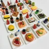 1 Set Dollhouse Miniature 1:12 Toast Bread Jam Plate Set Food for Blyth Barbies OB11 Doll House Decor Kitchen Toys 2