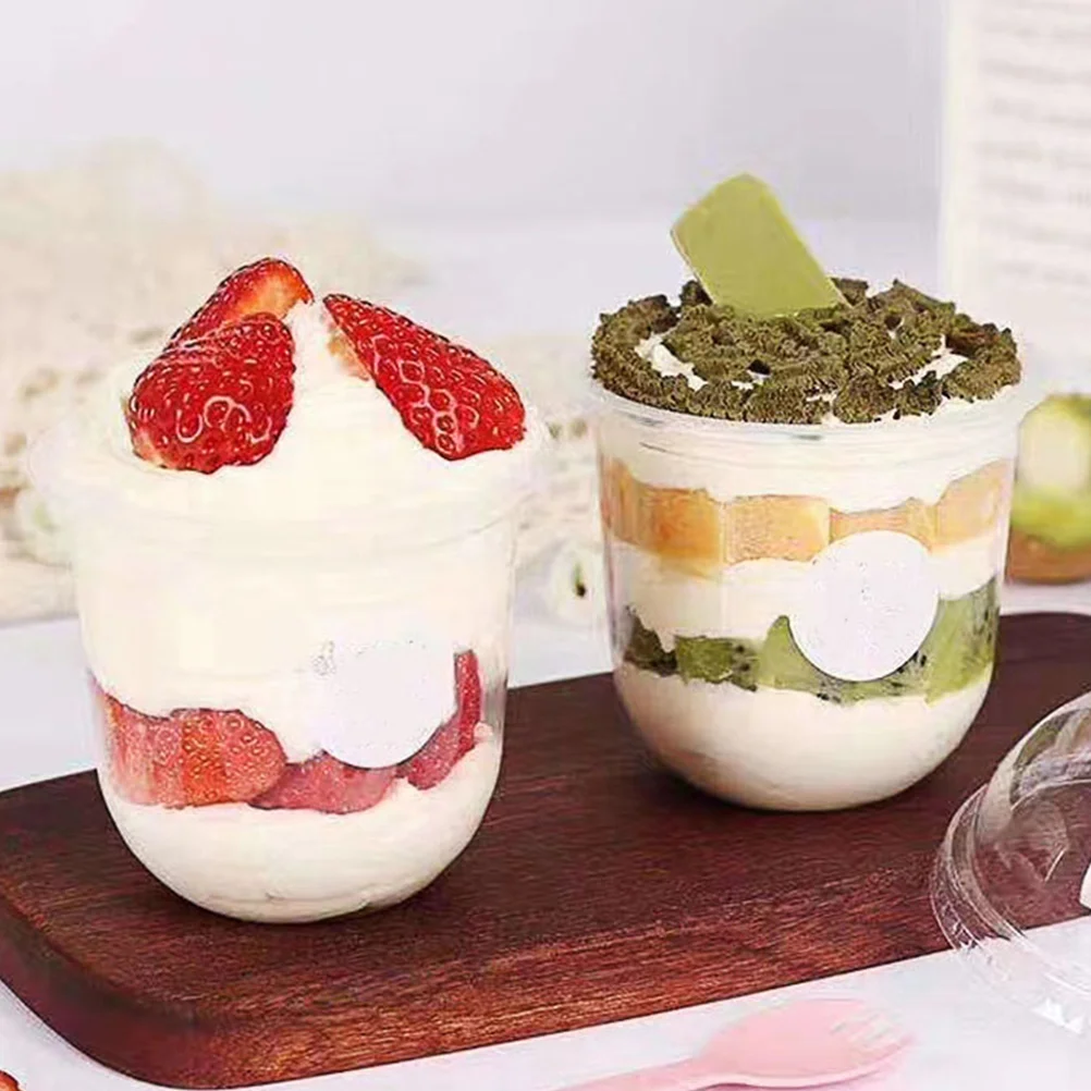 10 Sets 360ML Disposable Clear Milk Tea Cup Lid Plastic Tea Fruit Juice Cup plastic cups