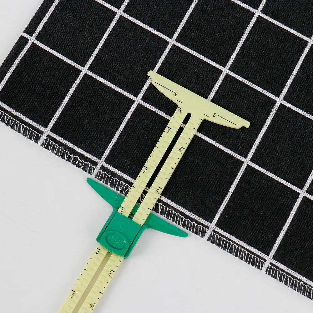 Sewing Tool, 5-IN-1 Sewing Seam Ruler, Measuring Gauge, Patchwork Quilting, Tailor Ruler Sizer, Aluminum Plastic Sliding