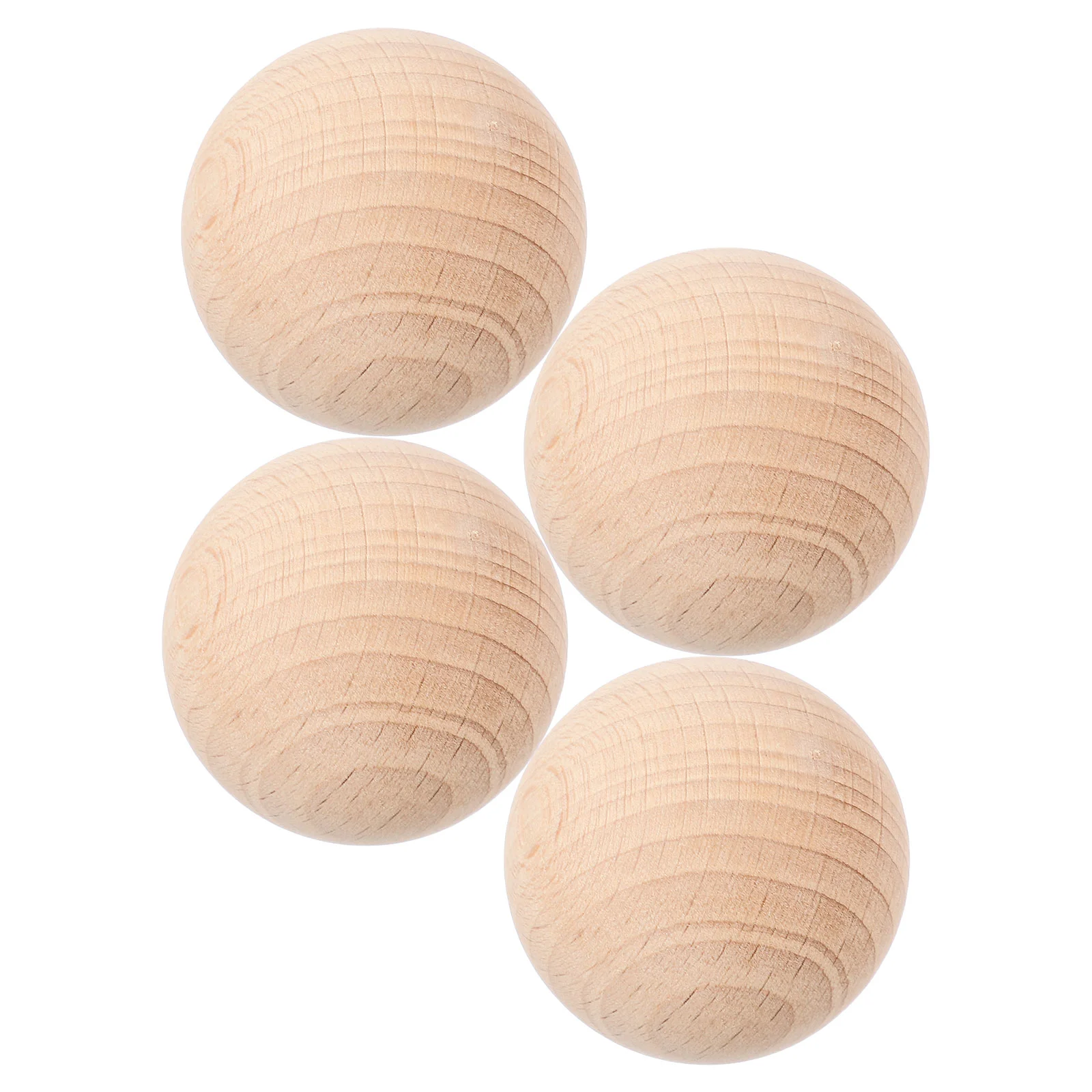 4 Pcs Croquet Outdoor Sports Balls Portable Bocce Kids Wood Wooden Rolling Recreational Children