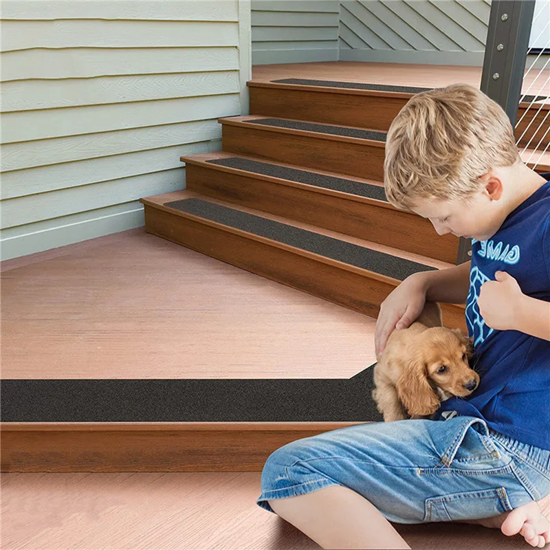 Anti Slip Floor Tape 10pcs Non-Slip Outdoor Stair Treads Non-Skid Heavy Duty Traction Adhesive Step Stripes for Staircase Skateborad and Deck