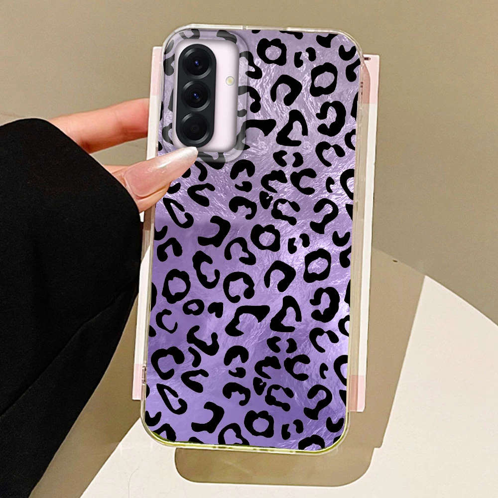 Retro Leopard Print Phone Case with Blue Background