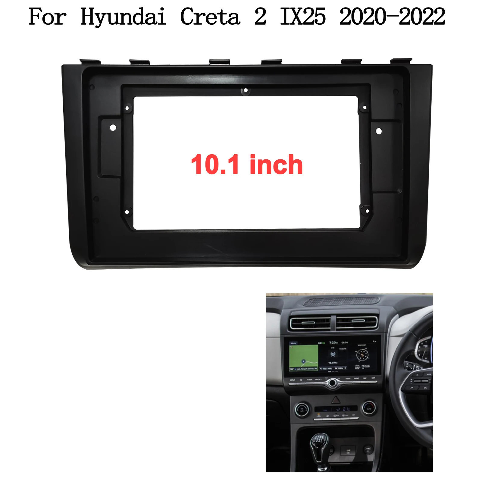 

2Din Car Radio Fascia Frame for Hyundai IX25 Creta 2020 2021 2022 Car DVD Panel Dash Kit Installation Frame Trim Bezel Fascias