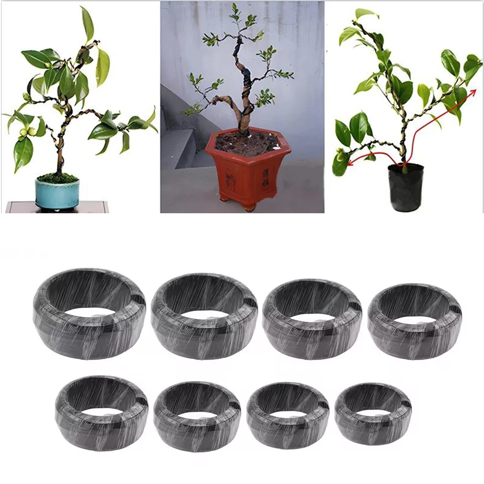 Bonsai Wire Plant Support Anodized Aluminum Bonsai Training Wire Plant Shaping Garden Accessories 5/10m 1/1.5/2/2.5/3/3.5mm