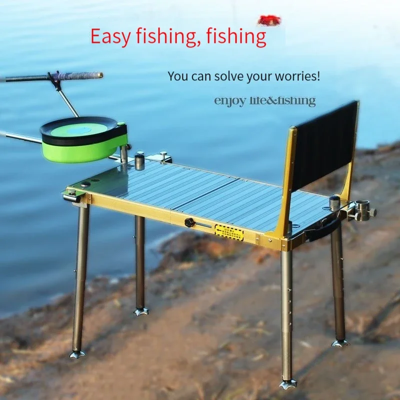 Portable Fishing Table Chair Folding Camping Chair Platform Seat with  Backrest Storage Bag Bait Plate Light Stand Rack Pedals - AliExpress