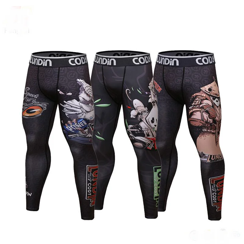 

Cody Lundin Sublimation Compression BJJ MMA Leggings Animal Printed Jiu jitsu Boxing Bottom Pants Men Running Tights Trousers