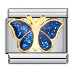 Vibrant Y2K - Inspired Butterfly, Ladybird, and Bee Charm Bracelet Links - Stainless Steel (ROSE GOLD COLOR)
