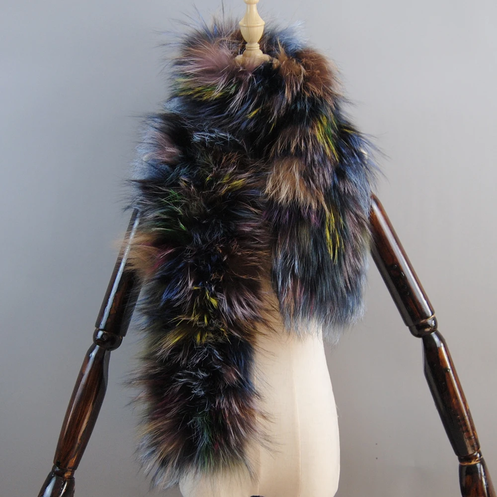 Good Quality Women Real Fox Fur Scarf Long Style Lady Warm Soft