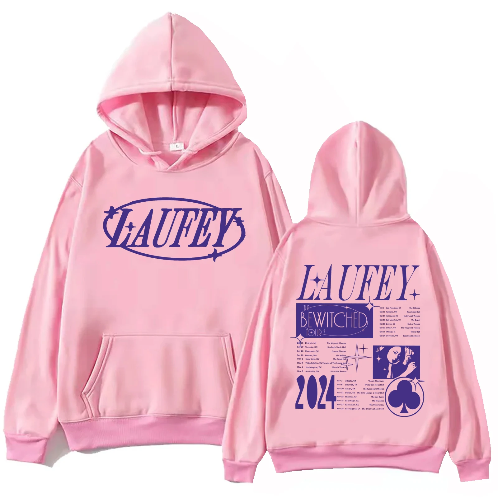 2024 Laufey Tour Hoodie Harajuku Hip Hop Hooded Pullover Man Woman Sweatshirt Autumn Winter Long Sleeves Casual Loose Streetwear 5