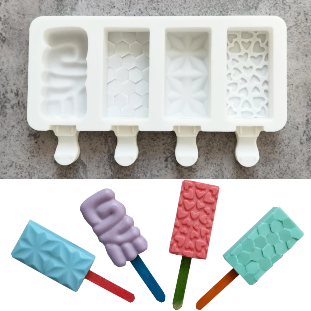 

Cake Pop Popsicle Mold polygon Heart Shape Diy Chocolate Pastry Silicone Mold Pentagram Ice Cream Makers Ice Cream Mold