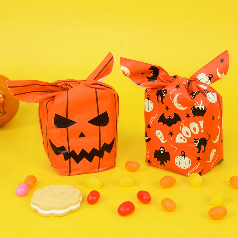 25 stücke Halloween Süßigkeiten Tasche Süßes oder Saures Kürbis Geist Kaninchen Ohr Snack Kekse Geschenke Verpackung Taschen Halloween Party Dekorationen – Detail 3