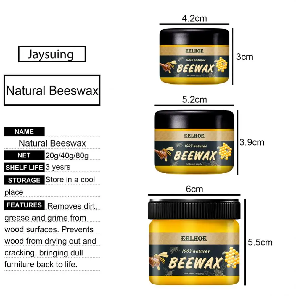 40/80g Furniture Polishing Beeswax Beeswax Wood Seasoning Beewax Wooden Floor Cleaning Maintenance Polished Brighten Care Wax wood wax furniture maintenance material furniture polishing seasoning