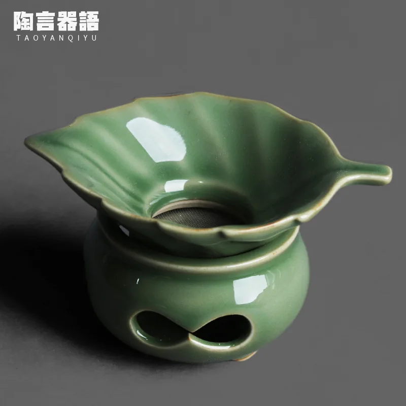 

Secret color raw ore plum celadon leaf tea leak handmade retro pottery filter tea net kung fu tea ceremony utensils tea filter