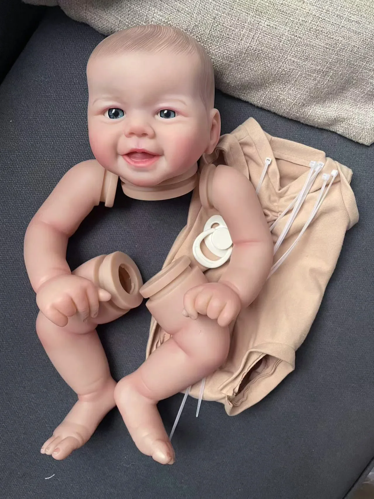 19inches Emmy Reborn Painted Doll Kits Soft Vinyl Reborn Baby Dolls Accessories DIY Realistic Toys DIY Reborn Dolls Kits
