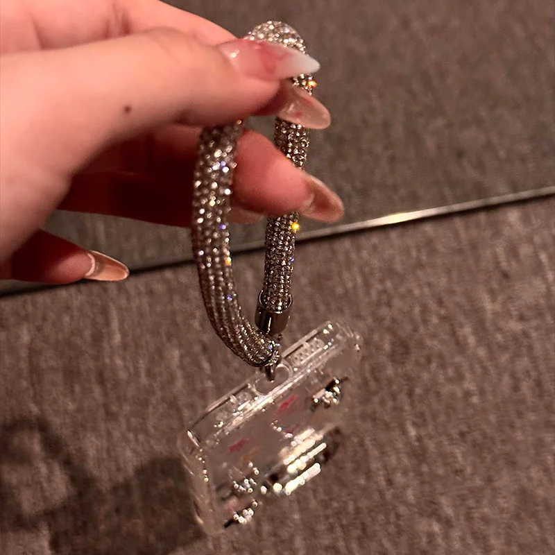 Dopamine Diamond Studded 3D Star Phone Case with Chain