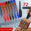 8PCS 45mm Tip Waterproof Long Head Marker Pen Quick-Dry Ink Woodworking Black Red Blue Long Head Nib Deep Hole Tile Carpenter 1