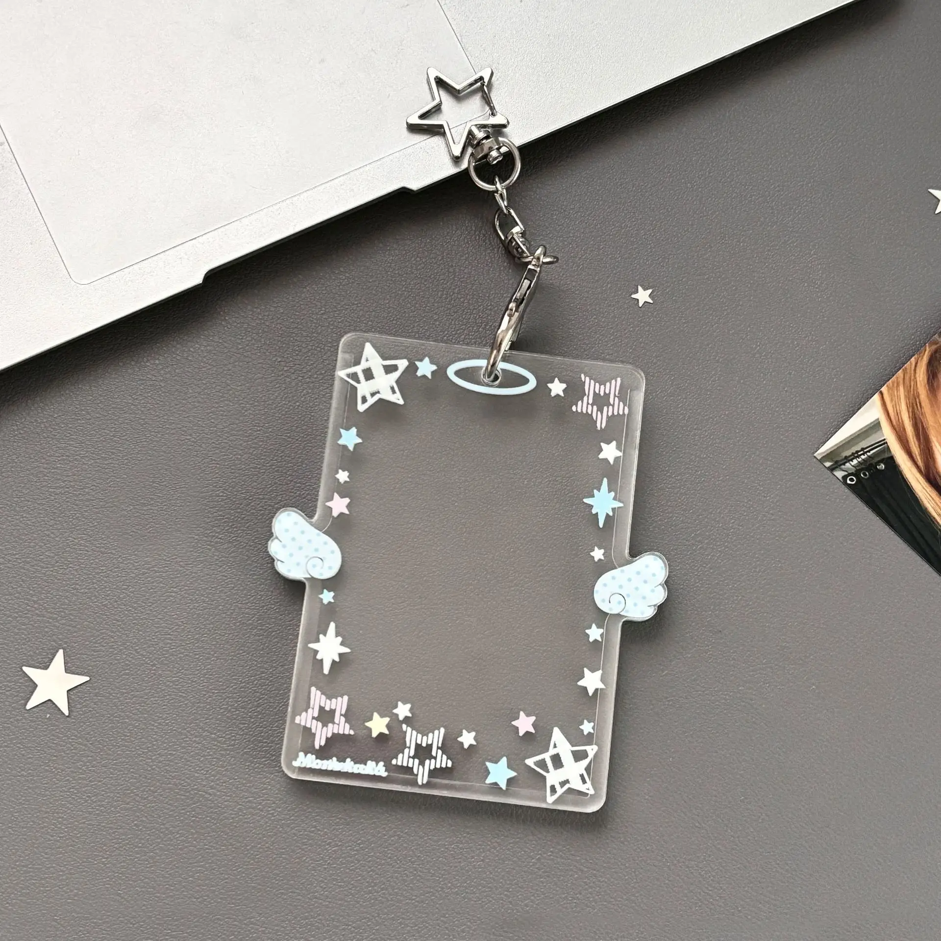 INS Mode Einfache Transparente Engel Flügel 3in Karte Halter Y2K Koreanische Mädchen Idol Foto Lagerung Karte Tasche Anhänger Dekoration Geschenk ﻿ – Detail 10