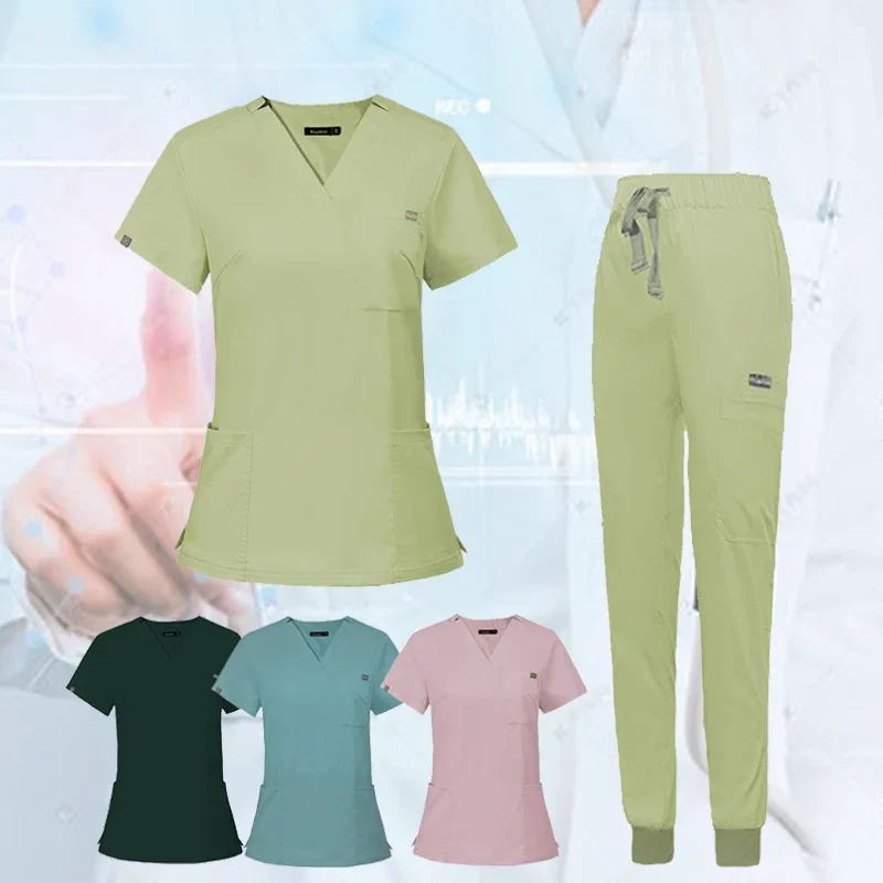 

Women's Medical Uniforms Scrubs Surgical Nurse Set Clinical Nursing Clothes Aesthetic Pet Lab Coat Veterinaria Spa Accessories