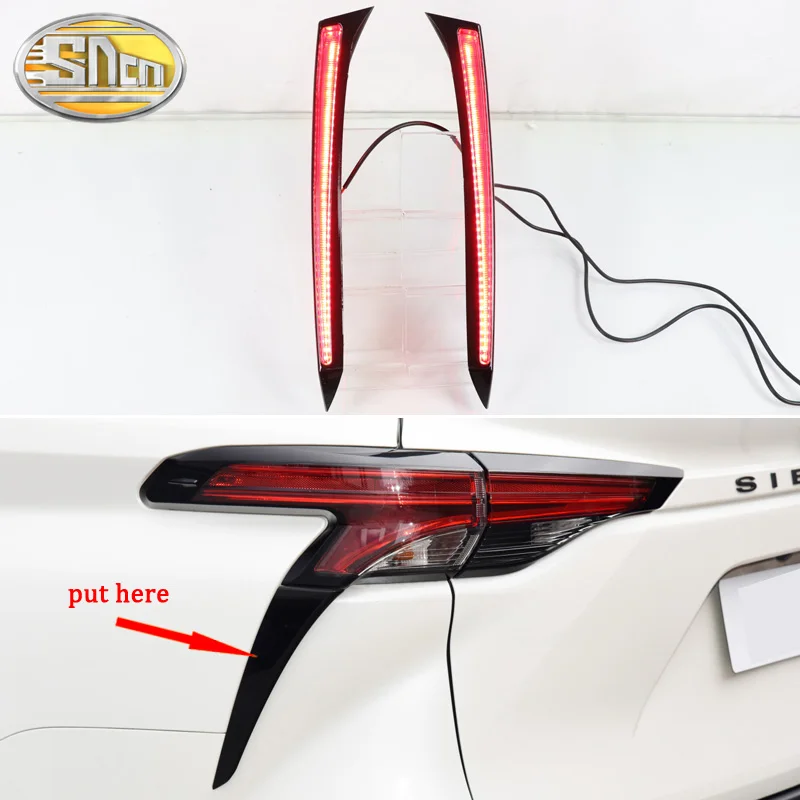 리어 사이드 라이트 Toyota Sienna 2021 2022 3 in 1 기능 12V LED 범퍼 라이트 브레이크 라이트 ...