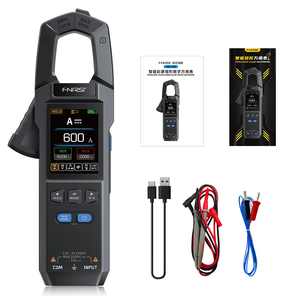 Digital Multimeter Multimeter Tester DMC-100 Digital Clamp Meter Multimeter Automatic Voltmeter Ammeter 600A 10000 Counts TRMS NCV for Electrician Tool