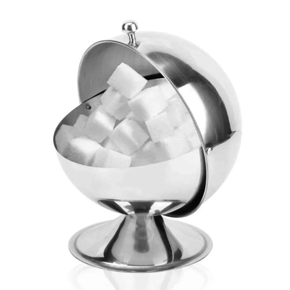 Description Picture 2 of itemHigh Quality Home Stainless Steel Kitchen Spherical Sugar Bowl Seasoning Bottle Spice Tank Can Flip Kruidenpot Tarro De Especias