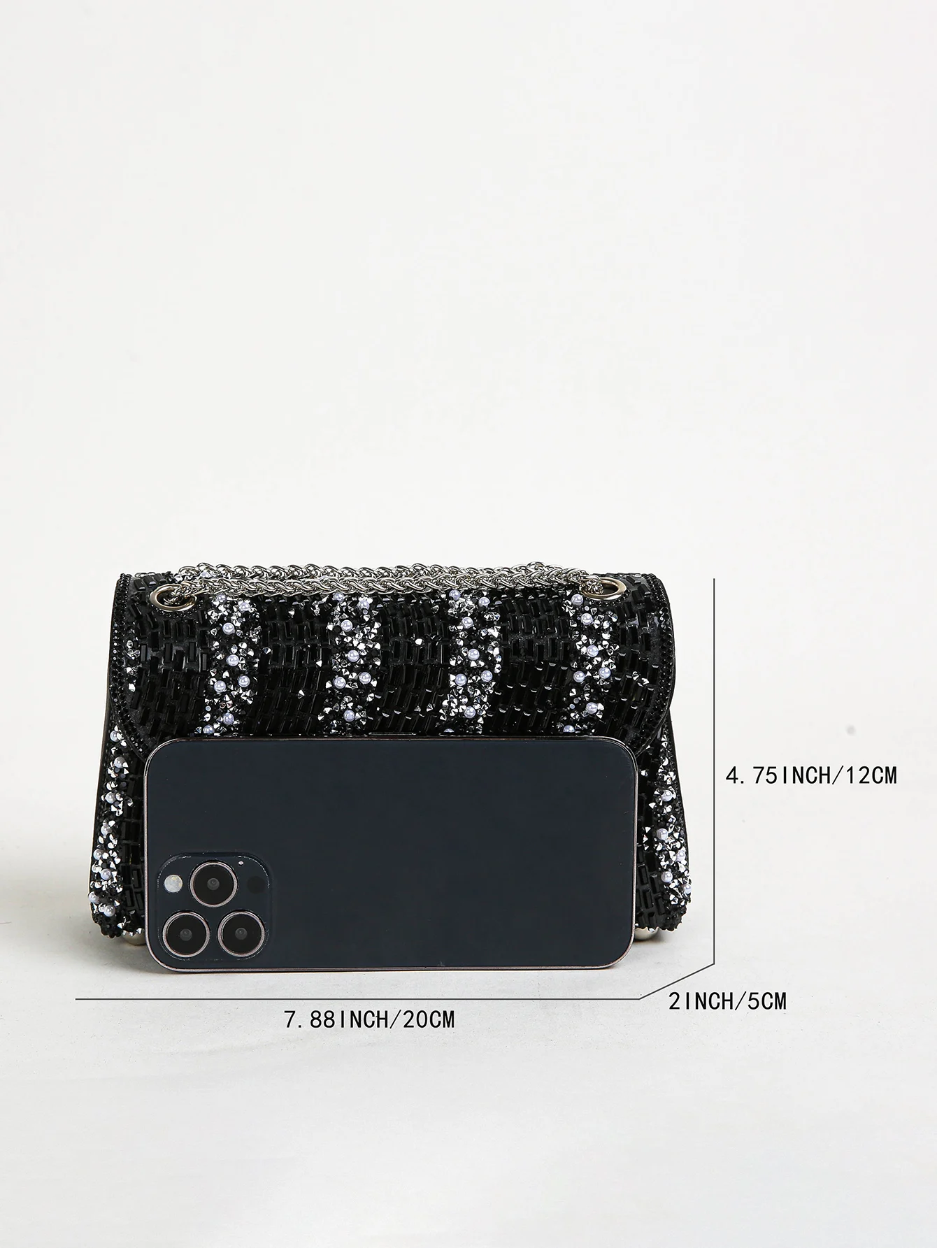 1 قطعة حقيبة مربعة فضية ، بريق بلينغ ، لامعة براقة...