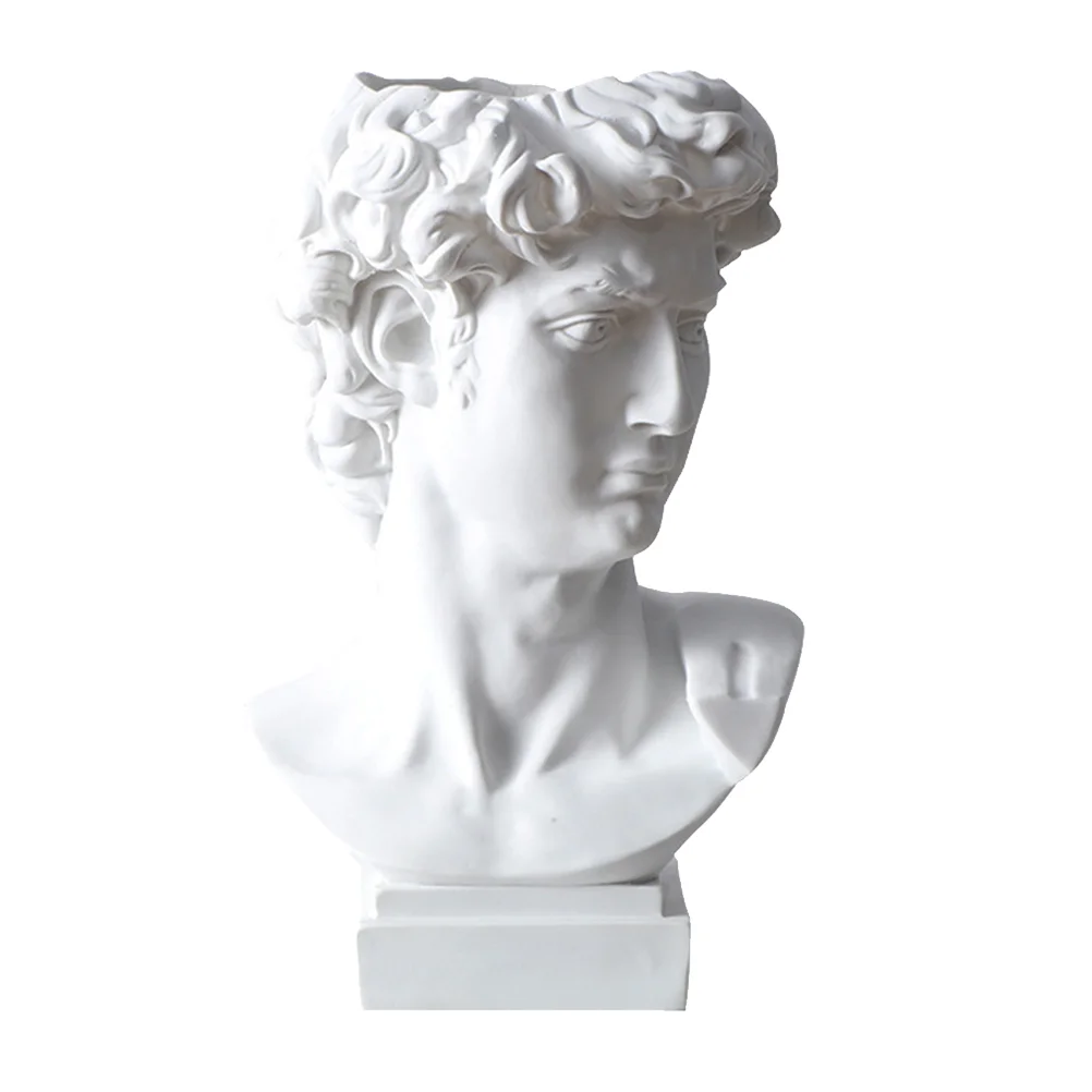 

Украшение для греческой скульптуры David, забавный держатель для ручек, горшки для растений, суккуленты из смолы