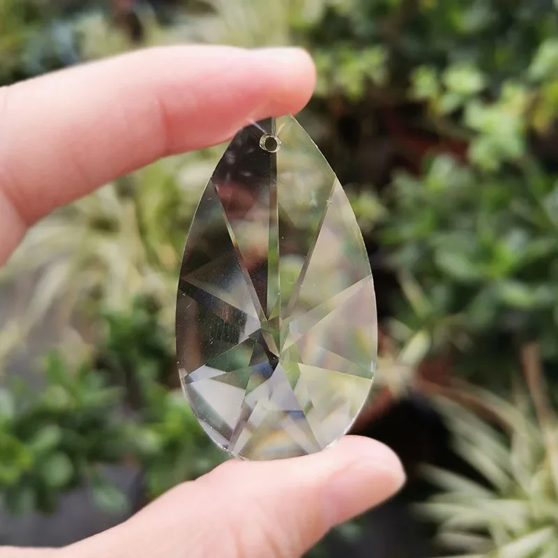 50pcs AB Color Crystal Icicle Prisms - 38mm Suncatcher DIY Chandelier Parts-702669