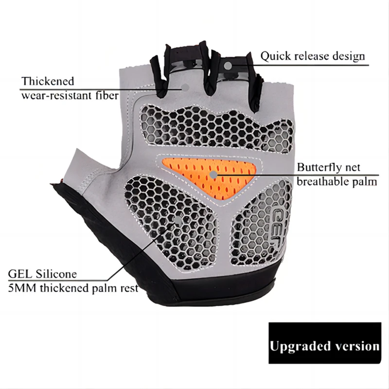 Breathable Anti-Slip Half Finger Cycling Gloves for Men and Women, Gym Mitten, Fitness, Sport, Training 5