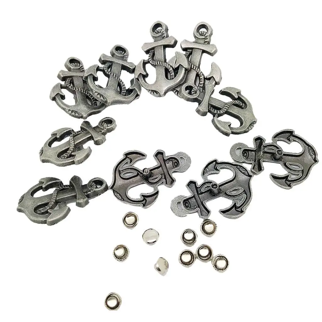 10 Anchor Studs Rivets Leathercraft Accessories for Bags Clothes