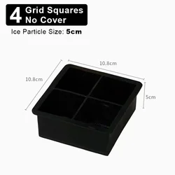 Silicone Spherical Ice Cube Molds - Reusable Ice Cube Maker (4 Grids)
